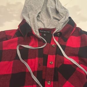 Socialite Red and Black Checkered Hoodie
